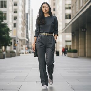 Silver and Black Stretch Belt